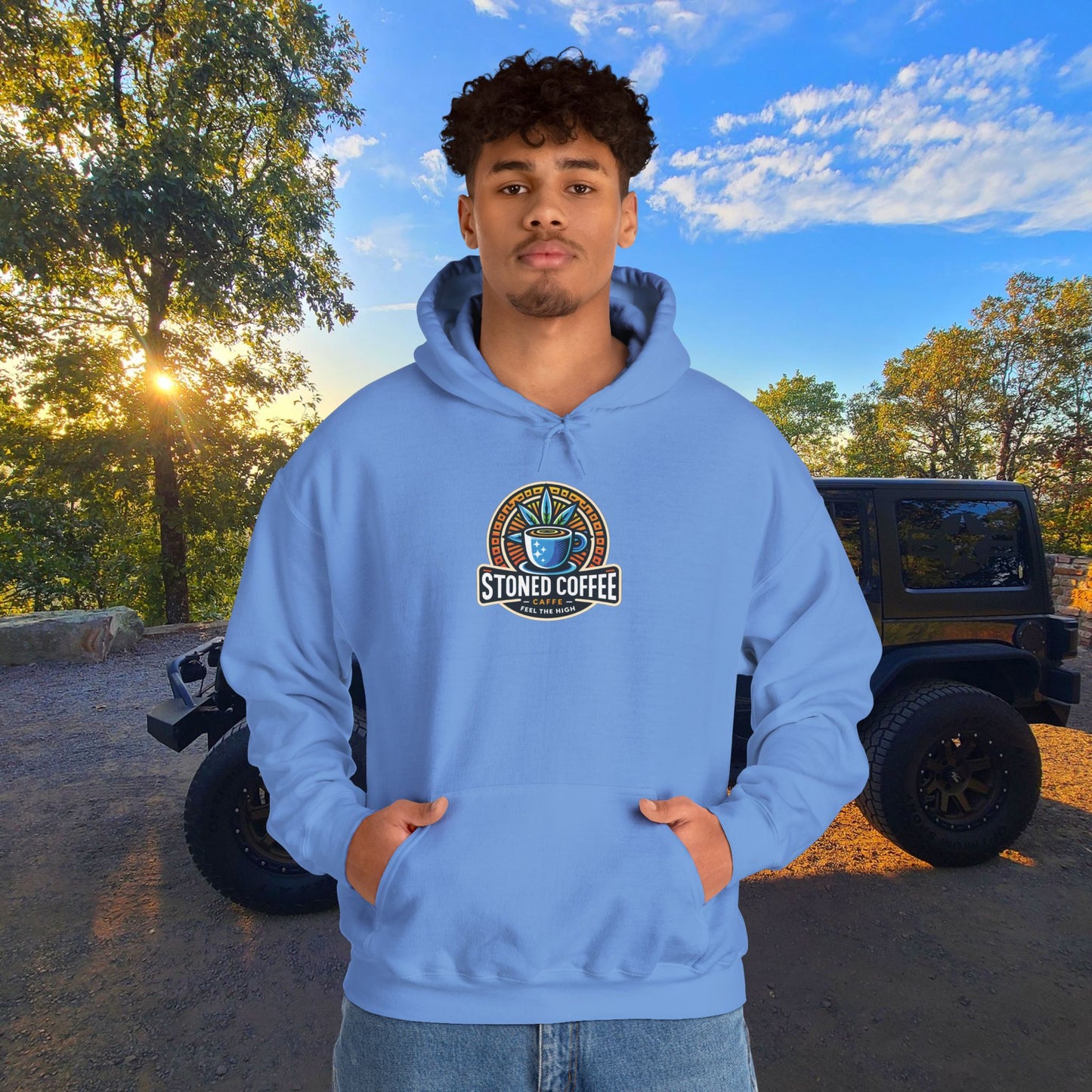 Hooded Sweatshirt Stoned Coffee Company Logo 4 Feel the High