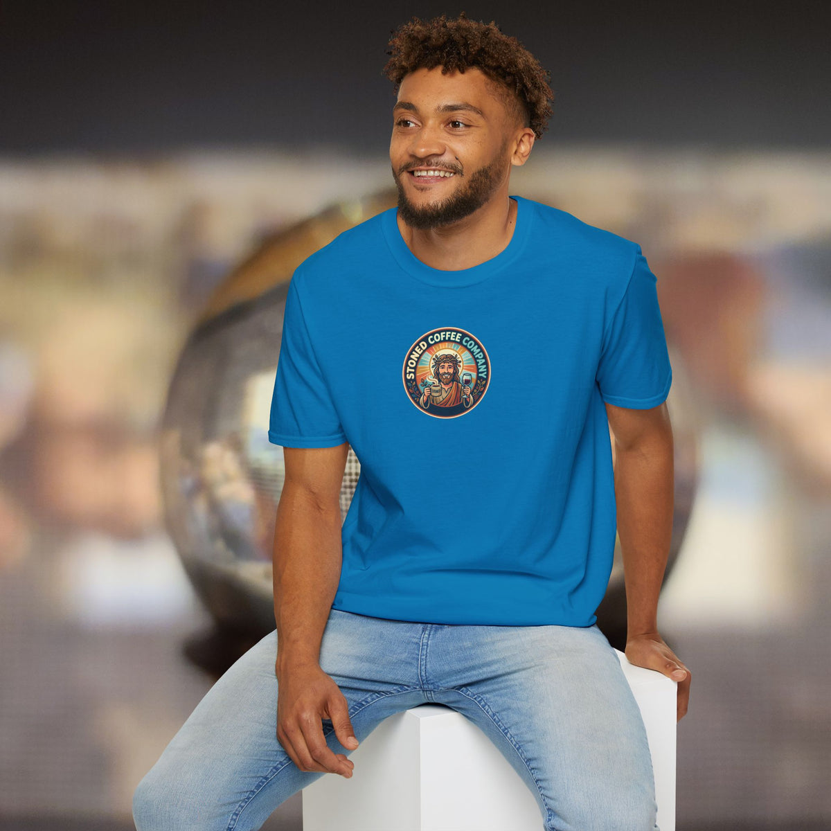 He Brewed the Coffee Christian T-Shirt — Faith & Coffee Back-Print