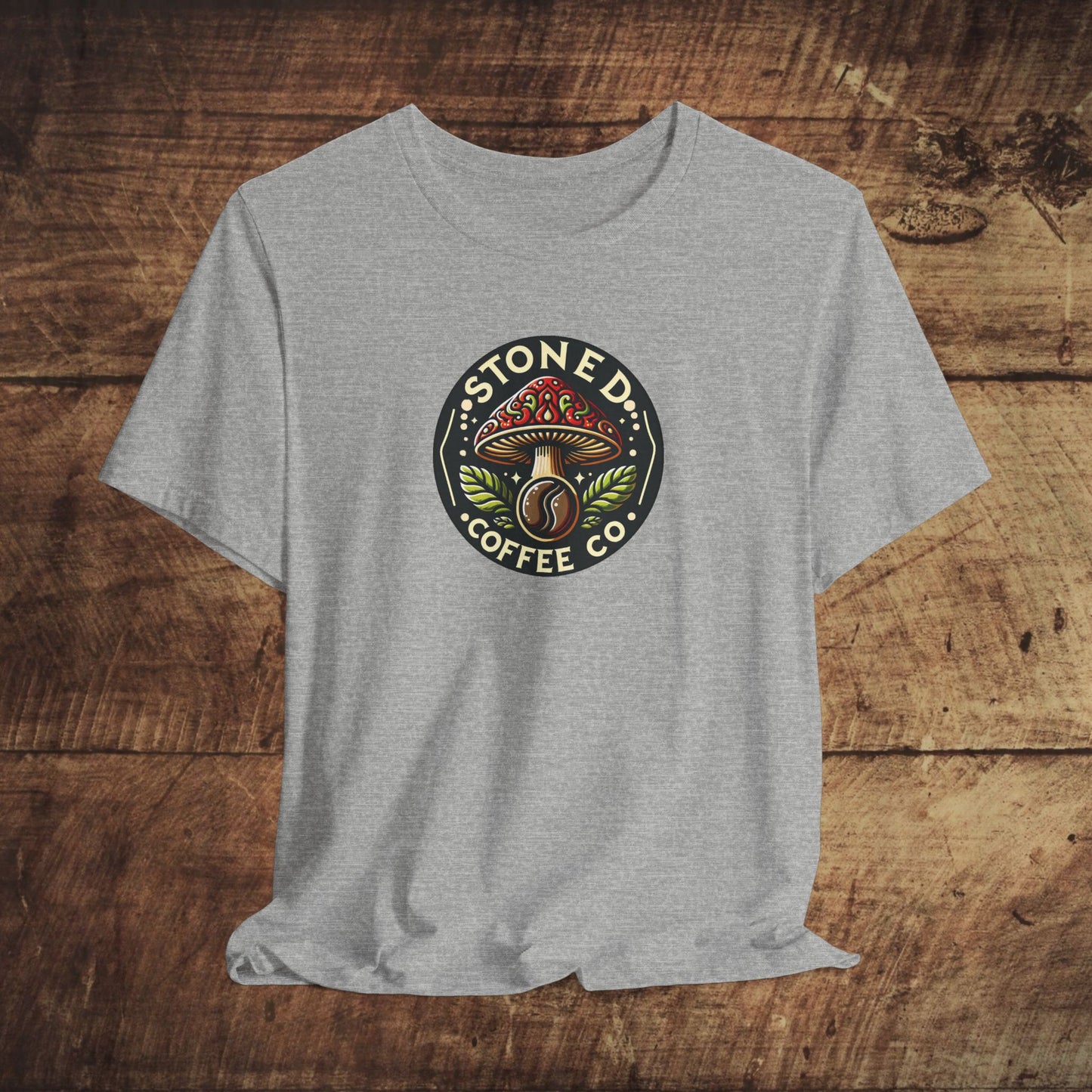 T-Shirt Stoned Coffee Company Mushroom Logo Unisex Jersey Short Sleeve Tee