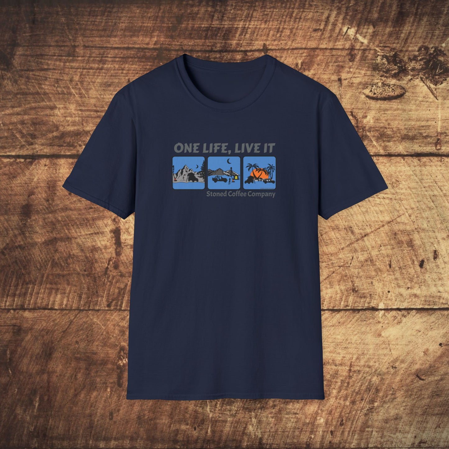 T-Shirt Stoned Coffee Co One Life Live it Design