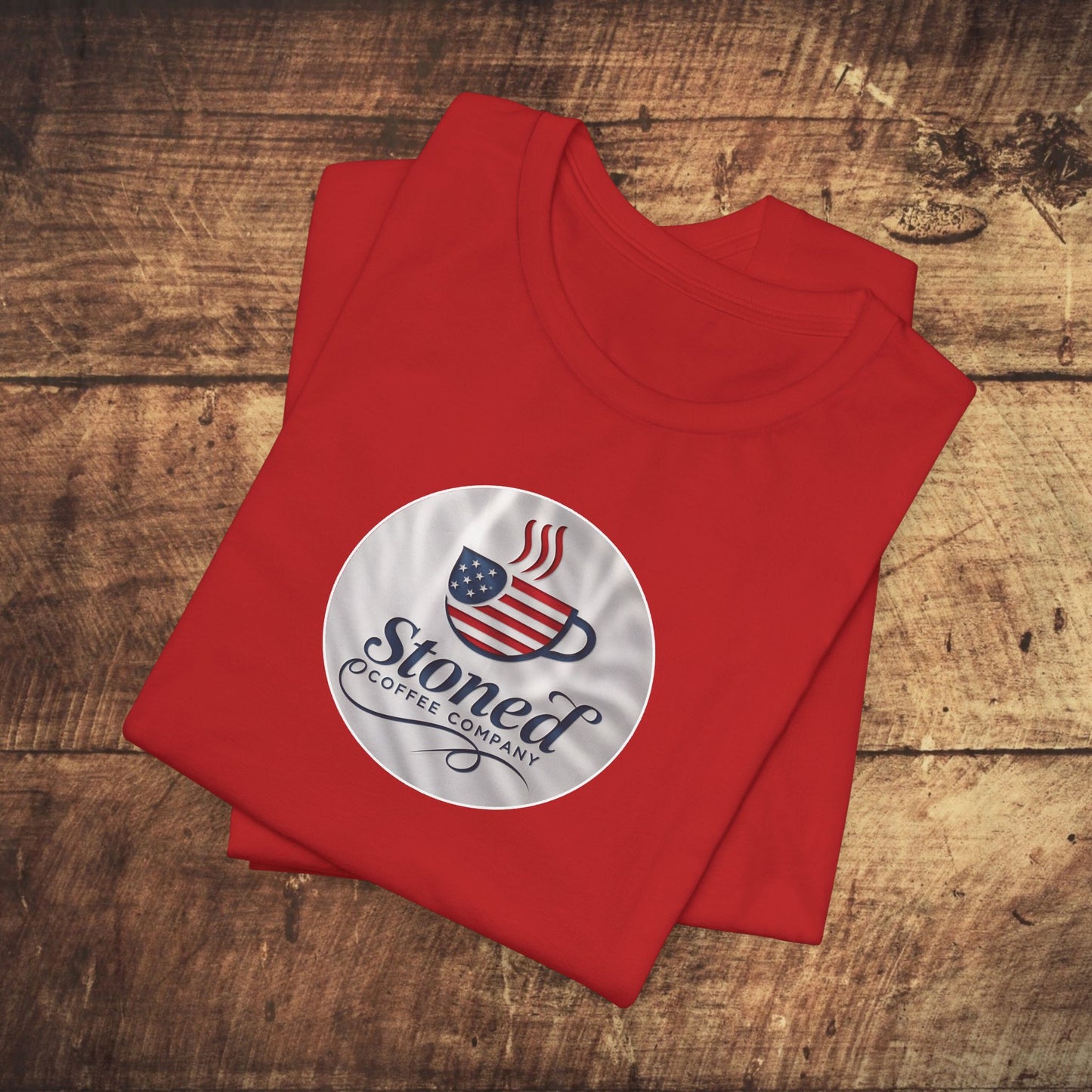 Stoned Coffee Unisex Tee - USA Flag Logo 1