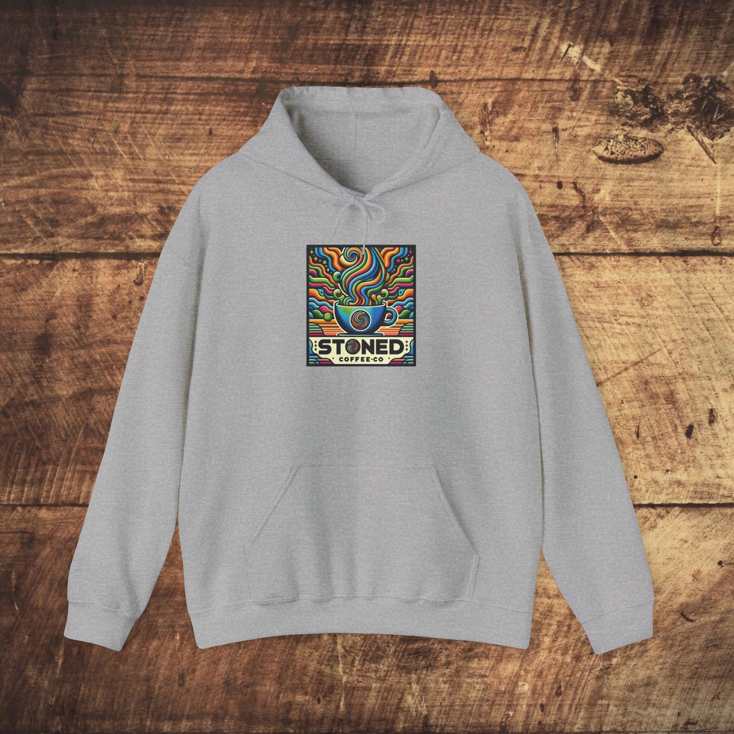 Hooded Sweatshirt Stoned Coffee Company Logo 6 Coffee Art