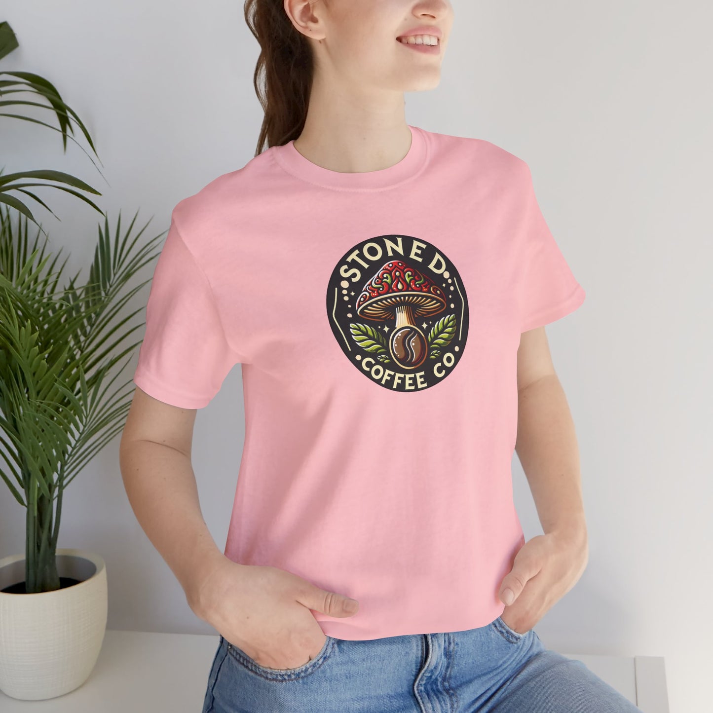 T-Shirt Stoned Coffee Company Mushroom Logo Unisex Jersey Short Sleeve Tee