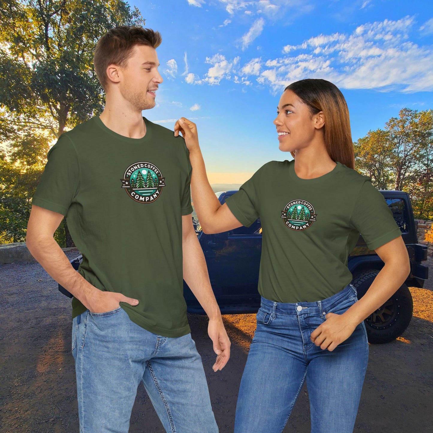 T-Shirt Stoned Coffee Company Pine Tree Mountain Unisex Jersey