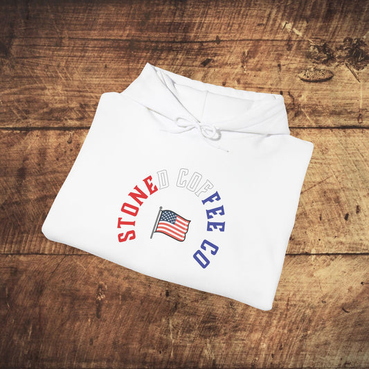 Hooded Sweatshirt - Stoned Coffee Company, USA Patriotic Design