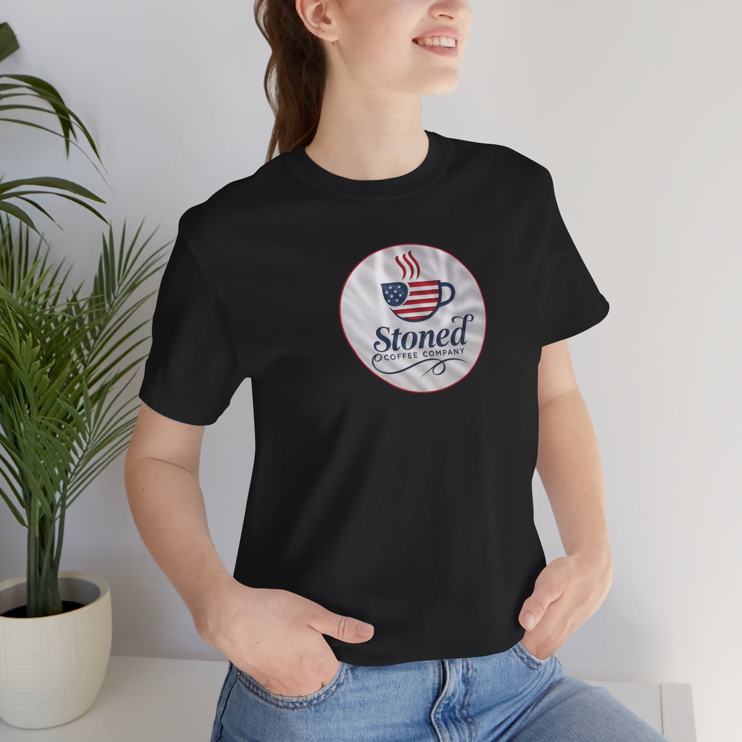 Stoned Coffee Unisex Tee - USA Flag Logo 1