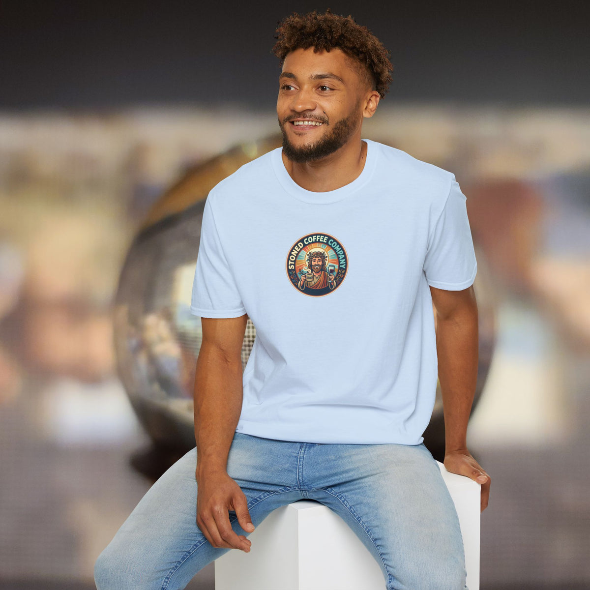 He Brewed the Coffee Christian T-Shirt — Faith & Coffee Back-Print