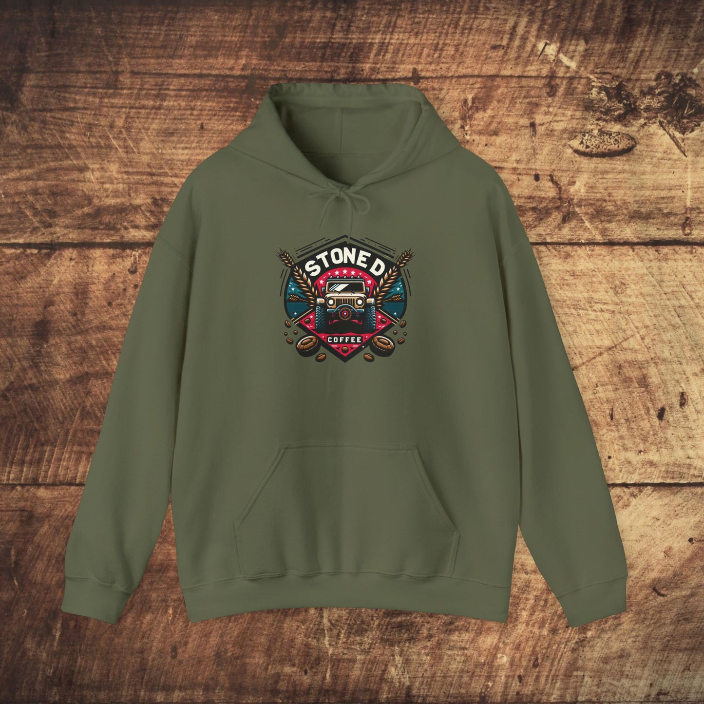 Hooded Sweatshirt - Stoned Coffee Company Jeeper Logo