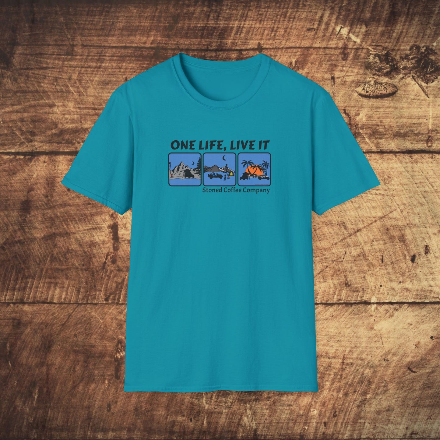 T-Shirt Stoned Coffee Co One Life Live it Design