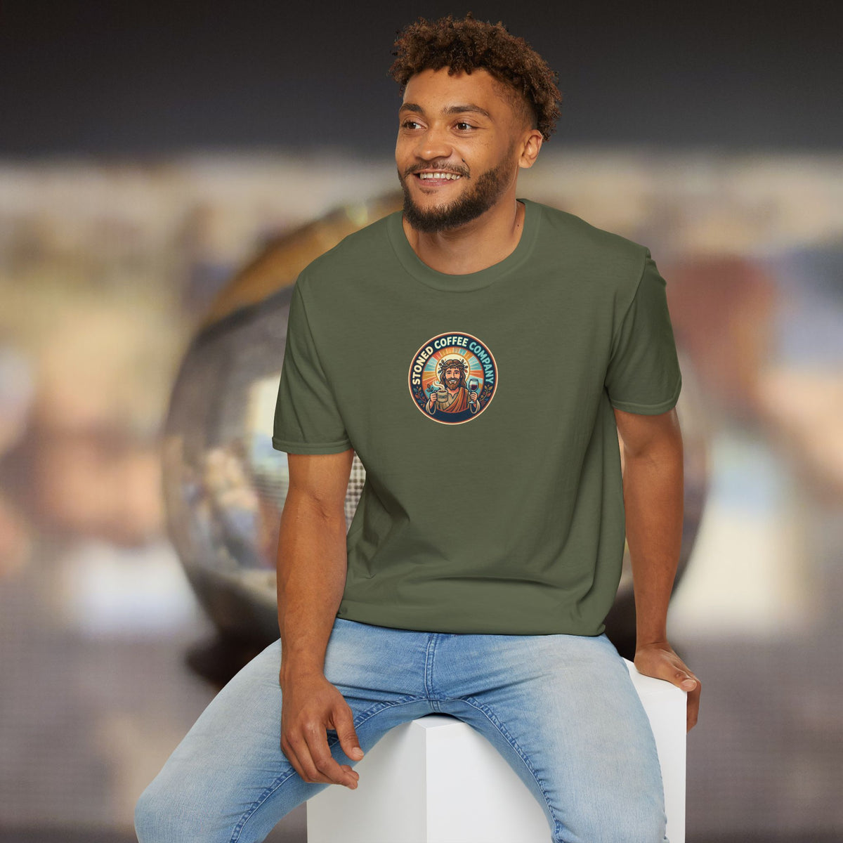 He Brewed the Coffee Christian T-Shirt — Faith & Coffee Back-Print