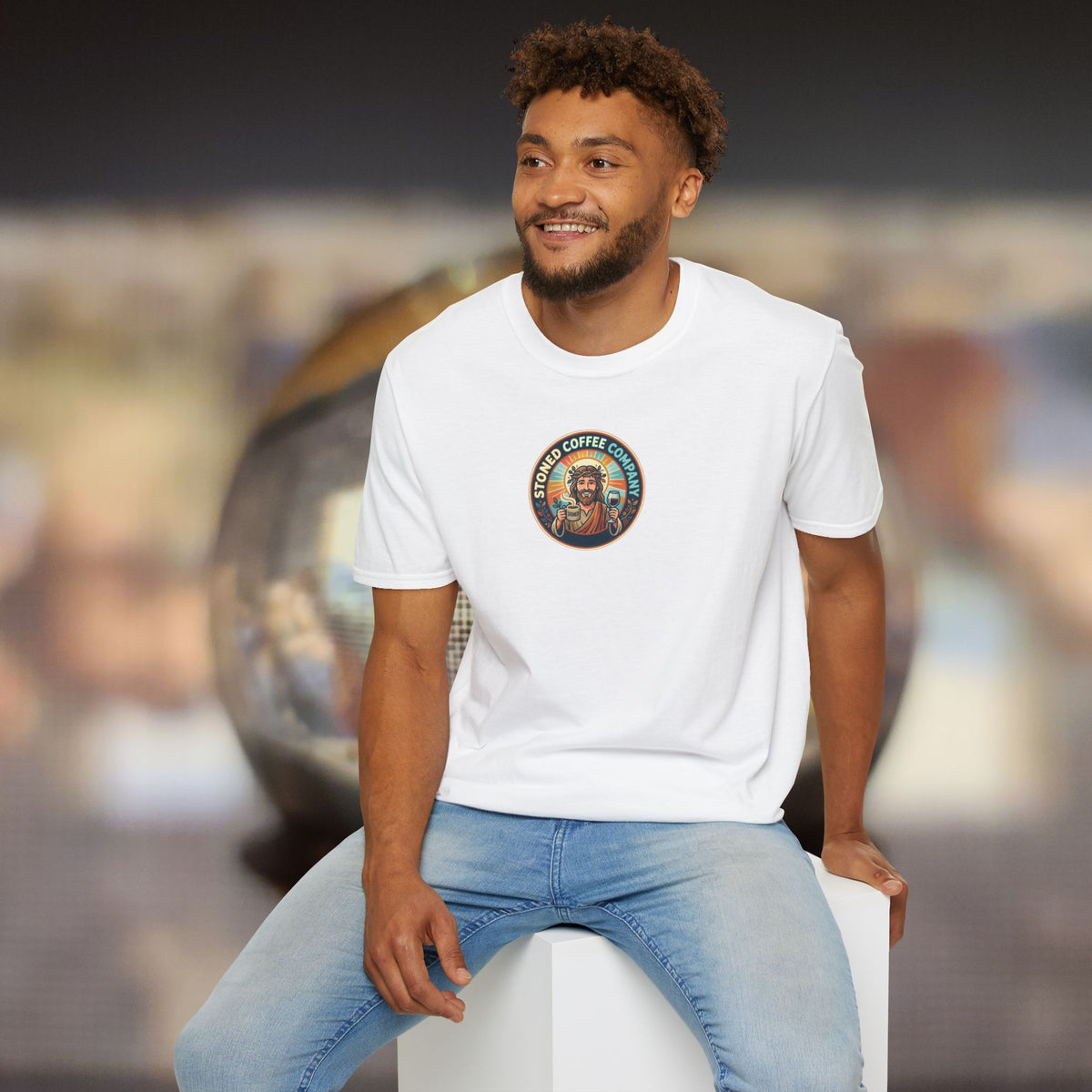 He Brewed the Coffee Christian T-Shirt — Faith & Coffee Back-Print