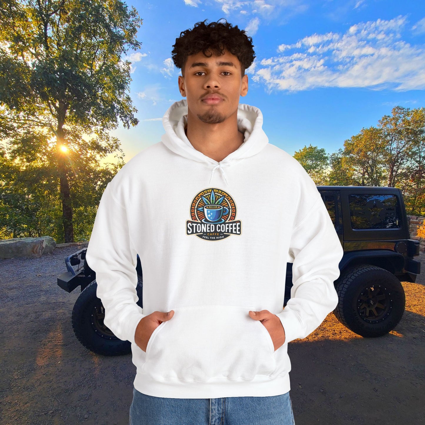 Hooded Sweatshirt Stoned Coffee Company Logo 4 Feel the High