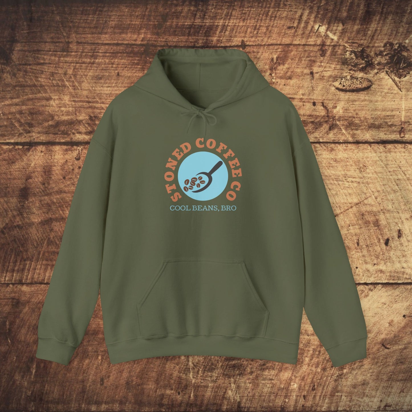 Hooded Sweatshirt - Stoned Coffee Co, Cool Beans Bro