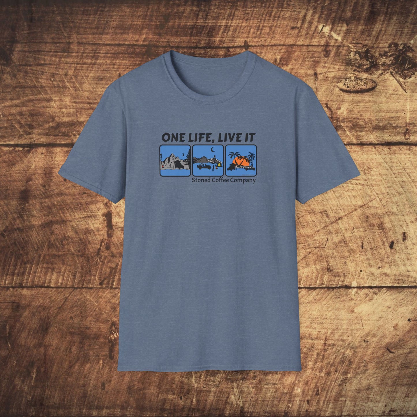 T-Shirt Stoned Coffee Co One Life Live it Design
