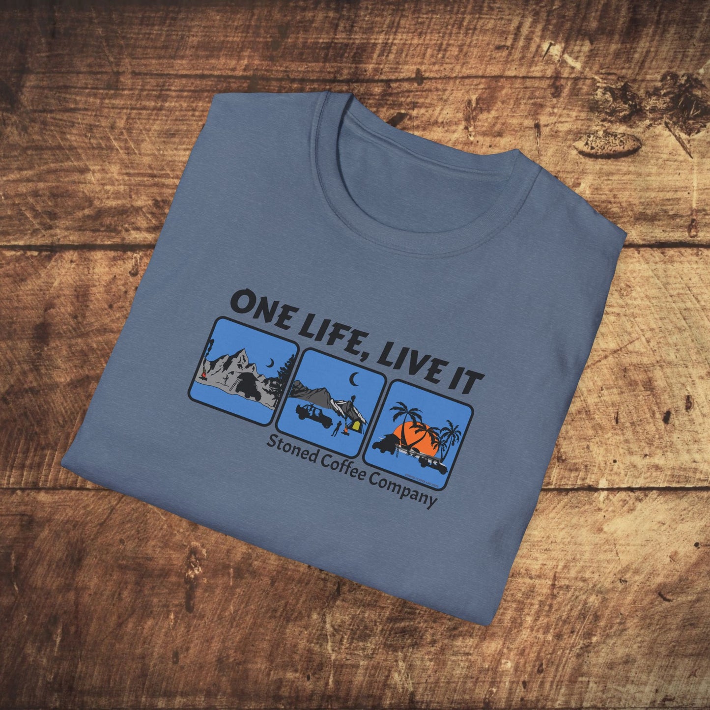 T-Shirt Stoned Coffee Co One Life Live it Design