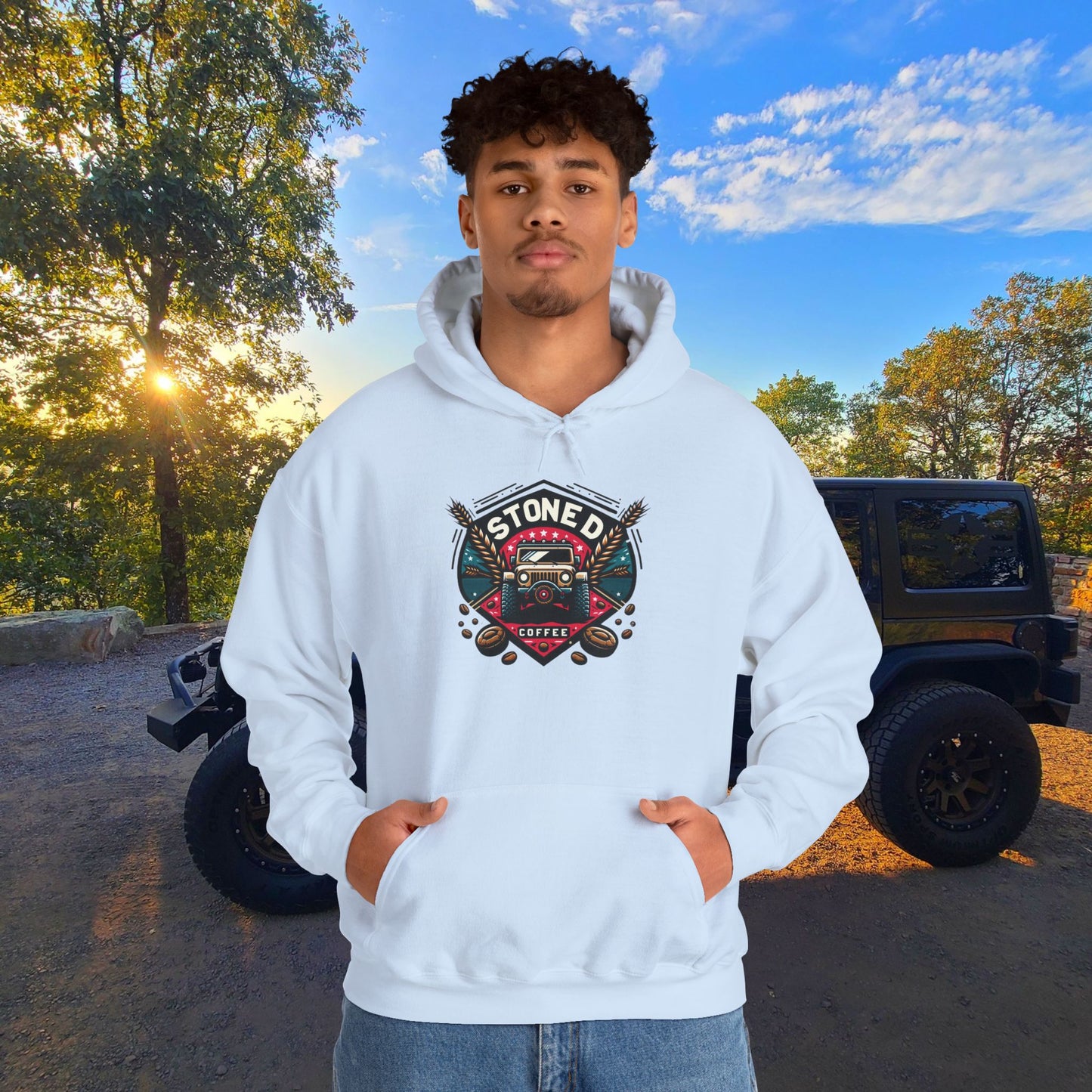 Hooded Sweatshirt - Stoned Coffee Company Jeeper Logo