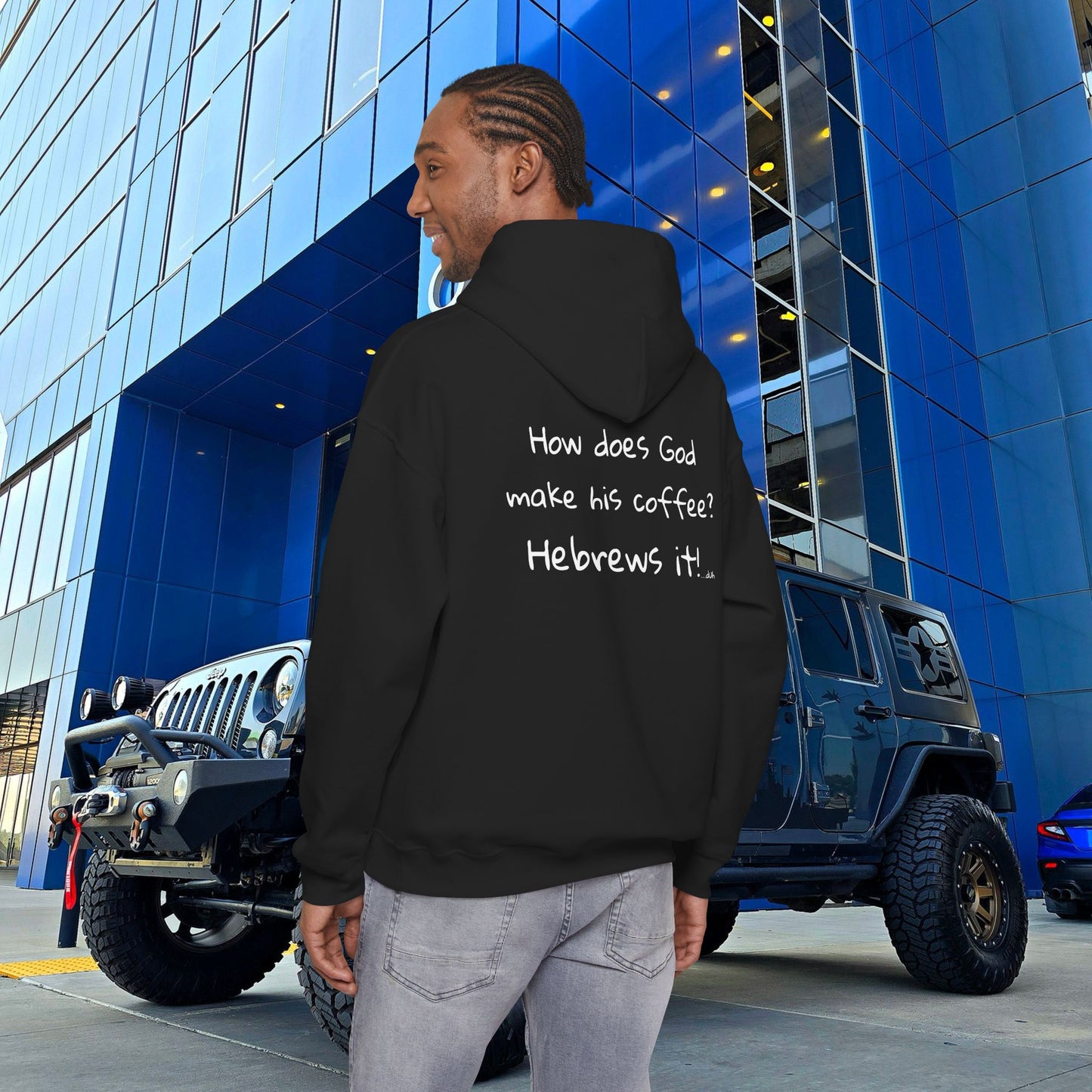 Stoned Coffee Company 'How Does God make his Coffee? Hebrews it' Hoodie