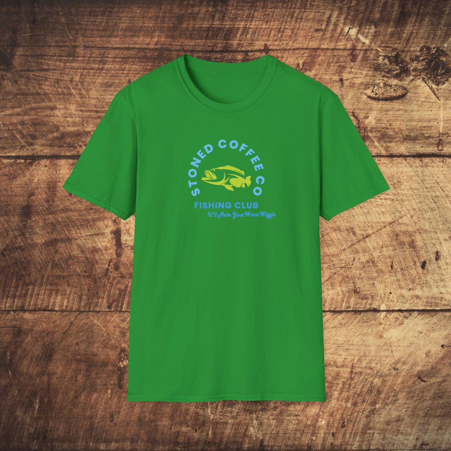 Fishing Club T-Shirt - Stoned Coffee Co Make Your Worm Wiggle Design
