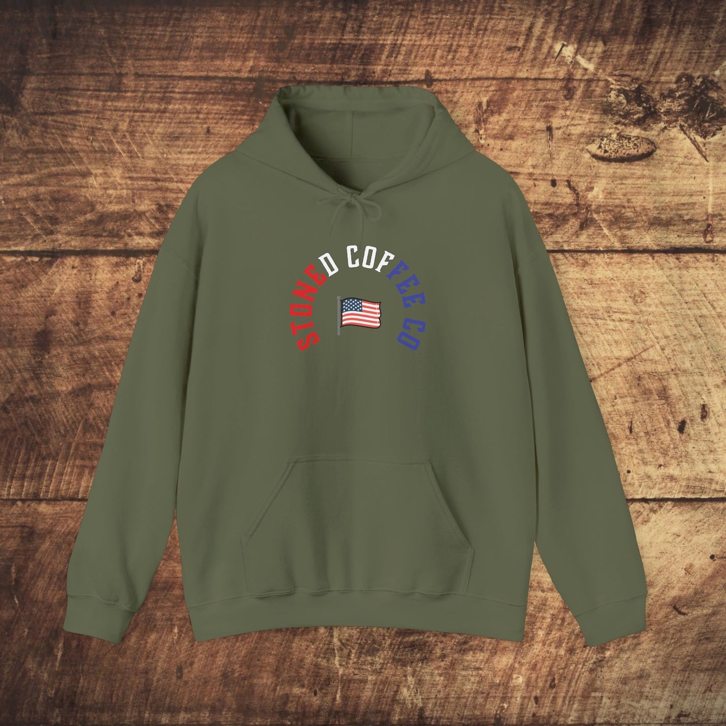 Hooded Sweatshirt - Stoned Coffee Company, USA Patriotic Design
