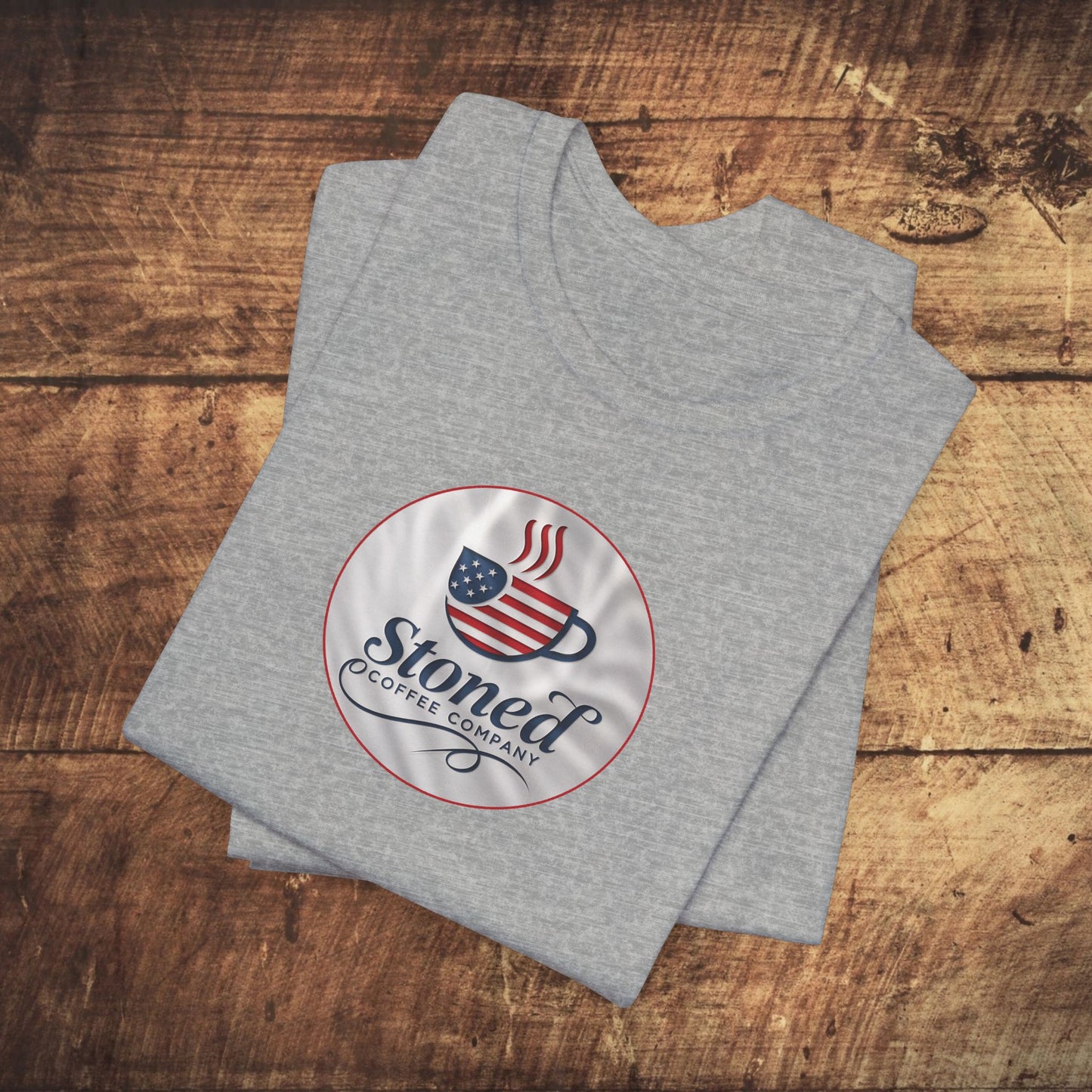 Stoned Coffee Unisex Tee - USA Flag Logo 1