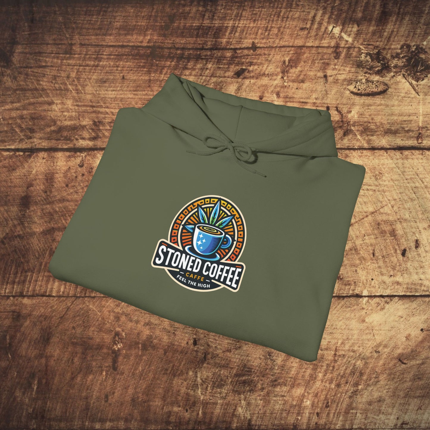 Hooded Sweatshirt Stoned Coffee Company Logo 4 Feel the High