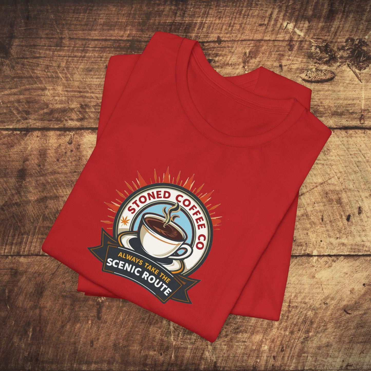 T-Shirt - Stoned Coffee Company, Always Take the Scenic Route