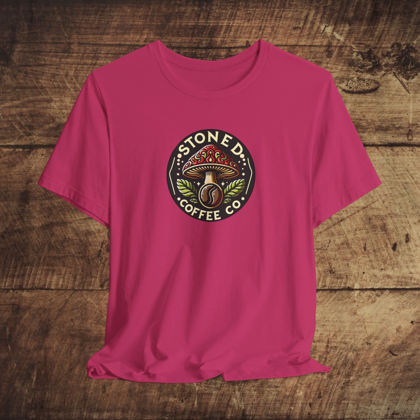 T-Shirt Stoned Coffee Company Mushroom Logo Unisex Jersey Short Sleeve Tee