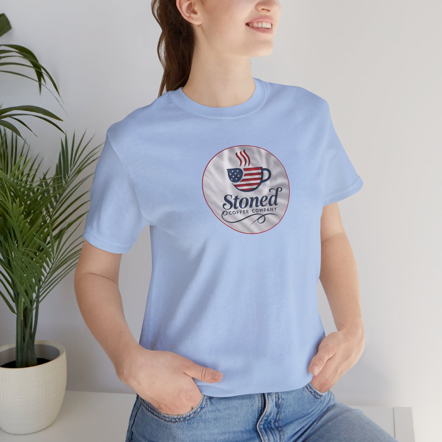 Stoned Coffee Unisex Tee - USA Flag Logo 1