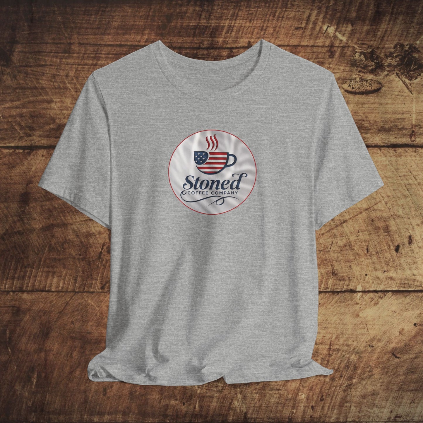 Stoned Coffee Unisex Tee - USA Flag Logo 1