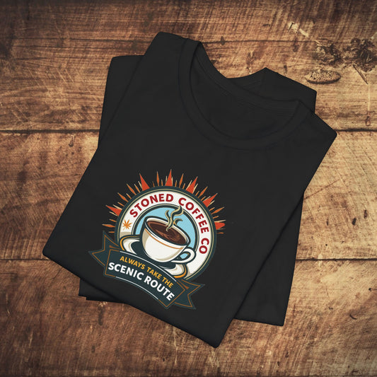 T-Shirt - Stoned Coffee Company, Always Take the Scenic Route