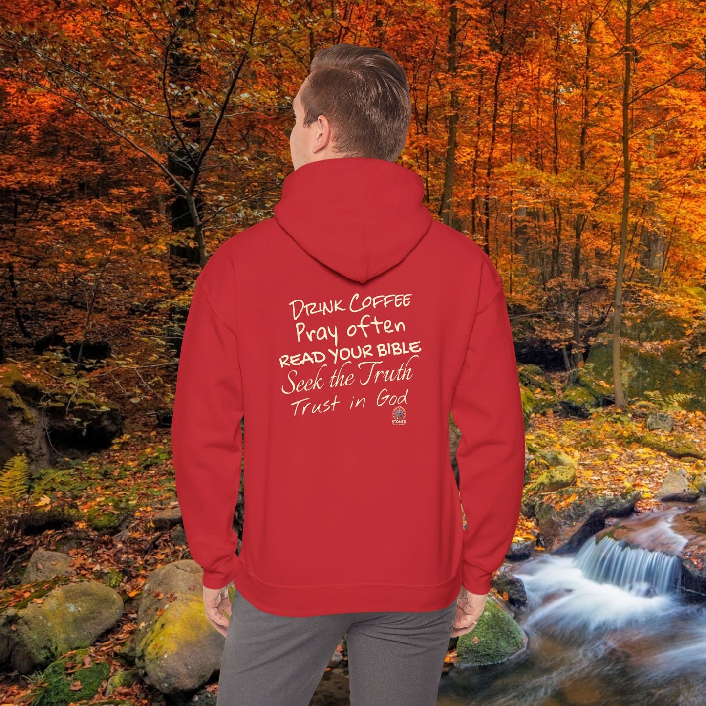 STONED COFFEE COMPANY HOODIE, Pray Often, Read Your Bible, Seek the Truth, Trust in God