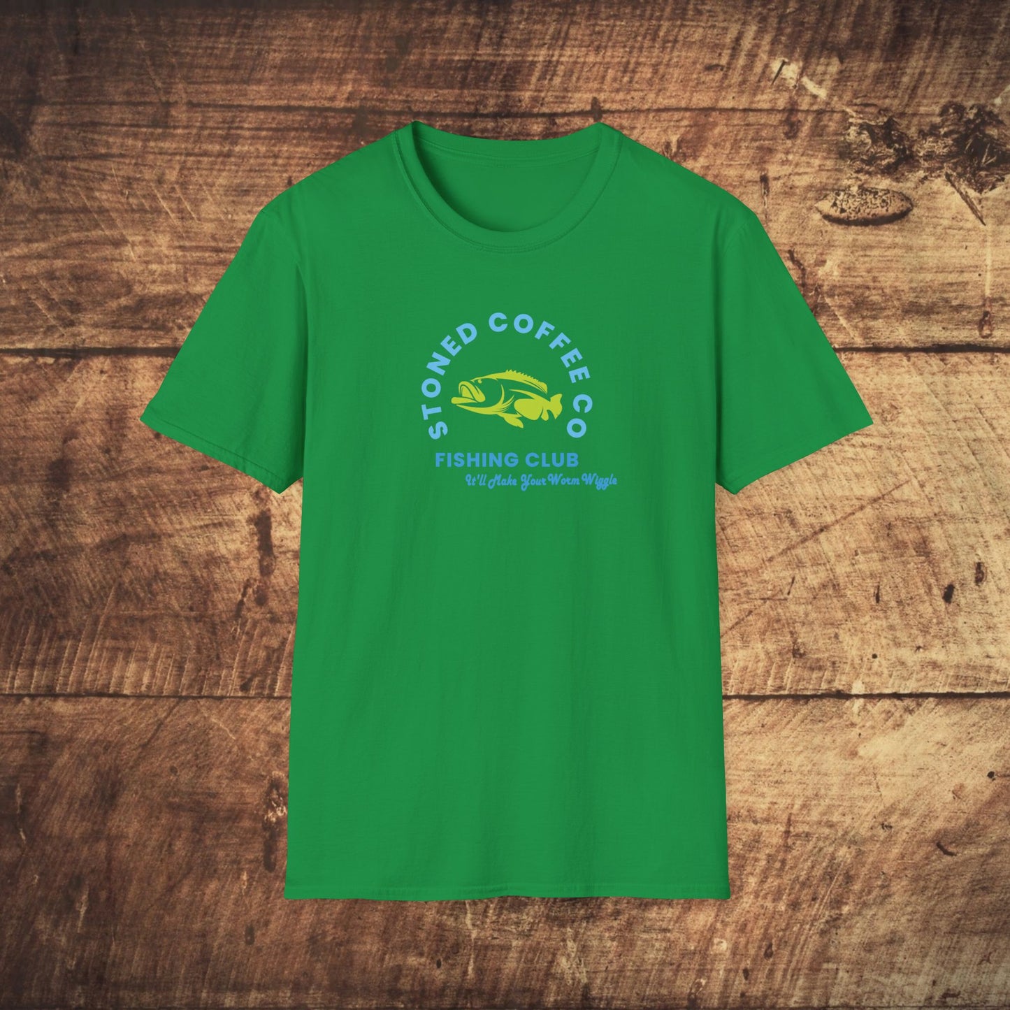 Fishing Club T-Shirt - Stoned Coffee Co Make Your Worm Wiggle Design