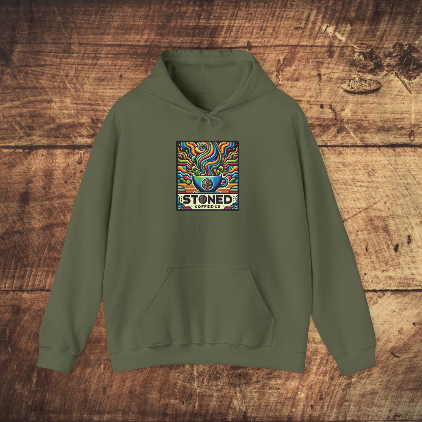 Hooded Sweatshirt Stoned Coffee Company Logo 6 Coffee Art