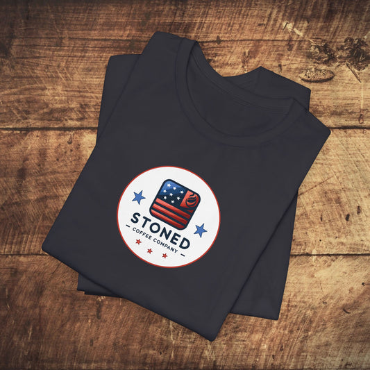 Stoned Coffee Company Unisex Tee - USA Flag Logo 3