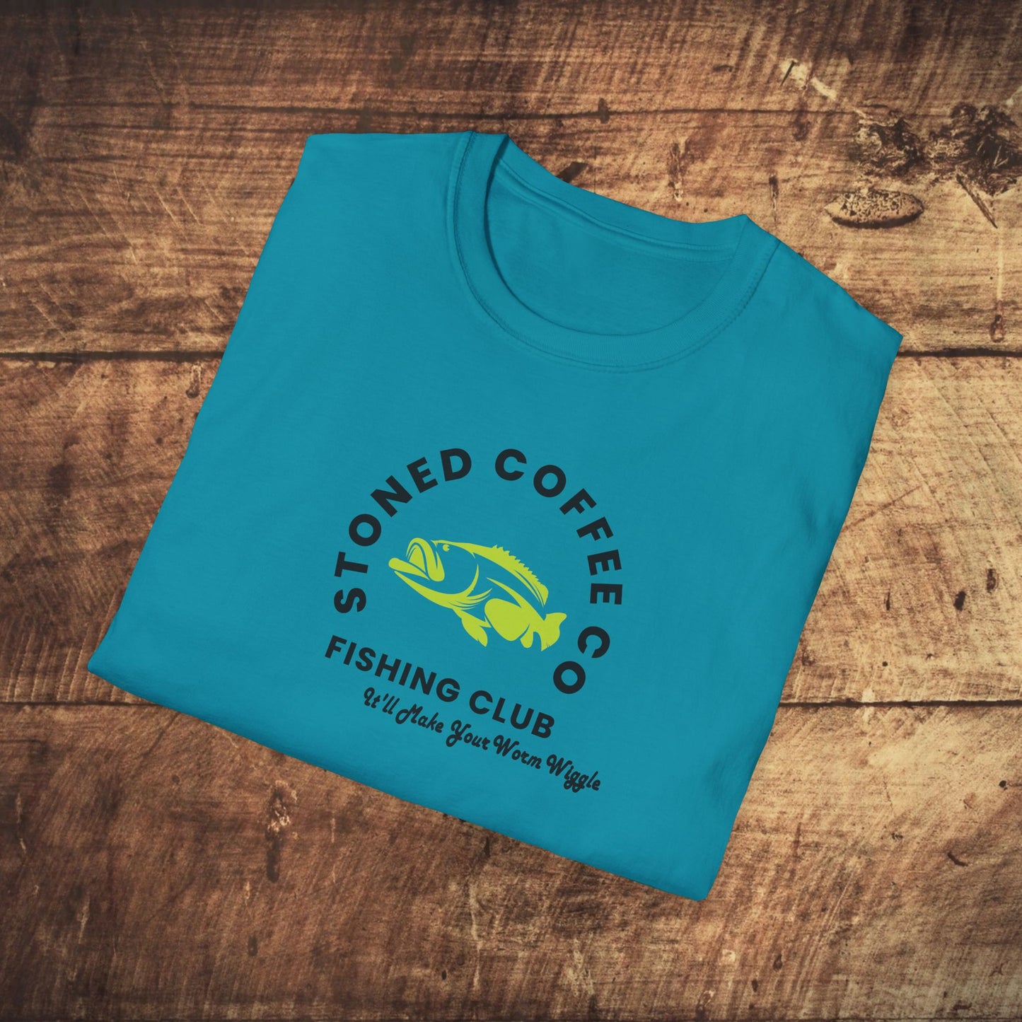 Fishing Club T-Shirt - Stoned Coffee Co Make Your Worm Wiggle Design