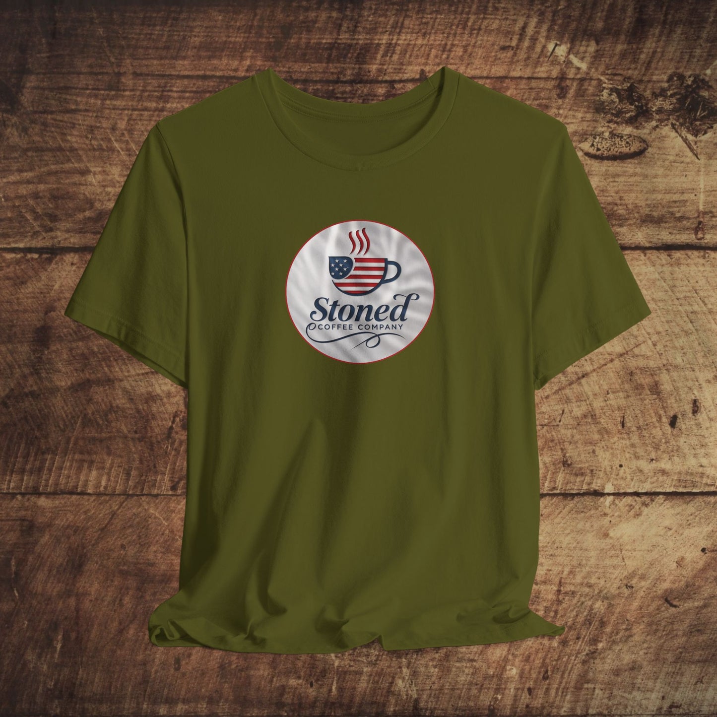 Stoned Coffee Unisex Tee - USA Flag Logo 1