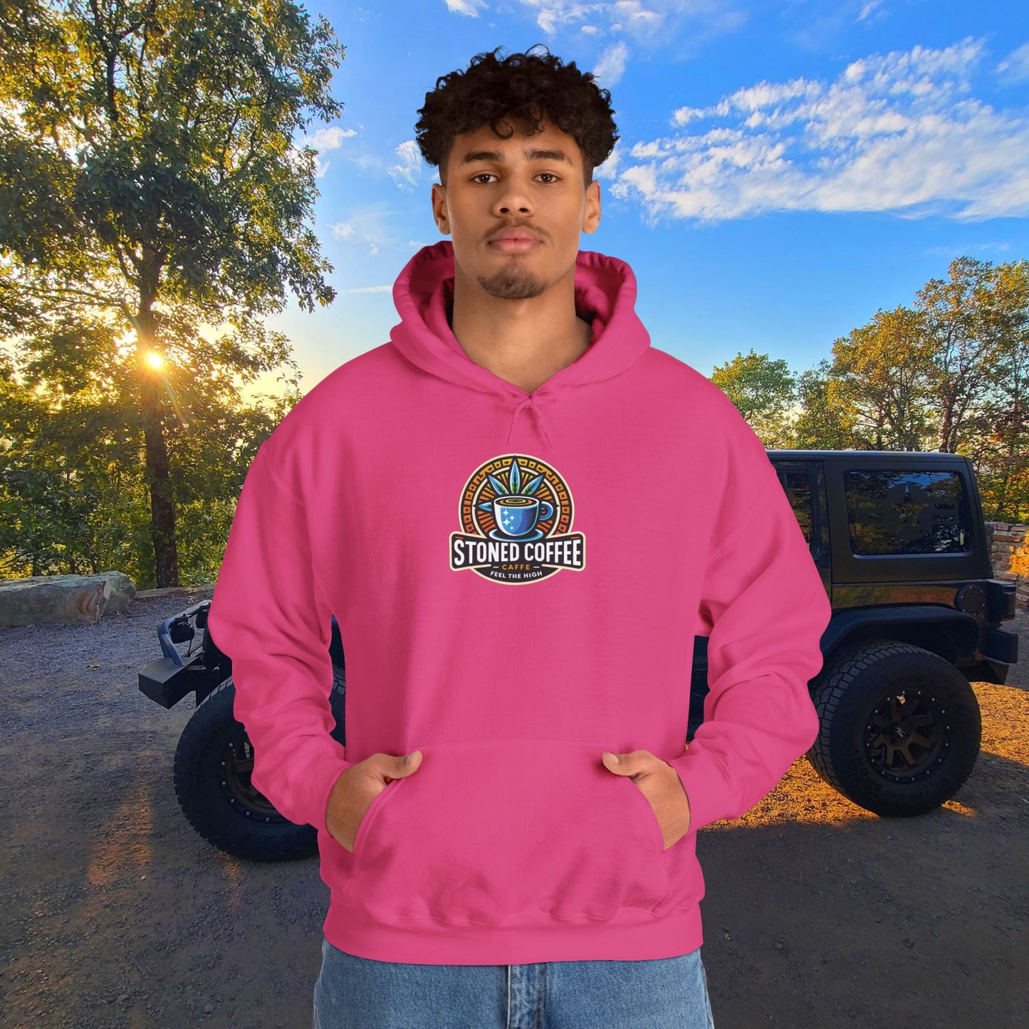 Hooded Sweatshirt Stoned Coffee Company Logo 4 Feel the High