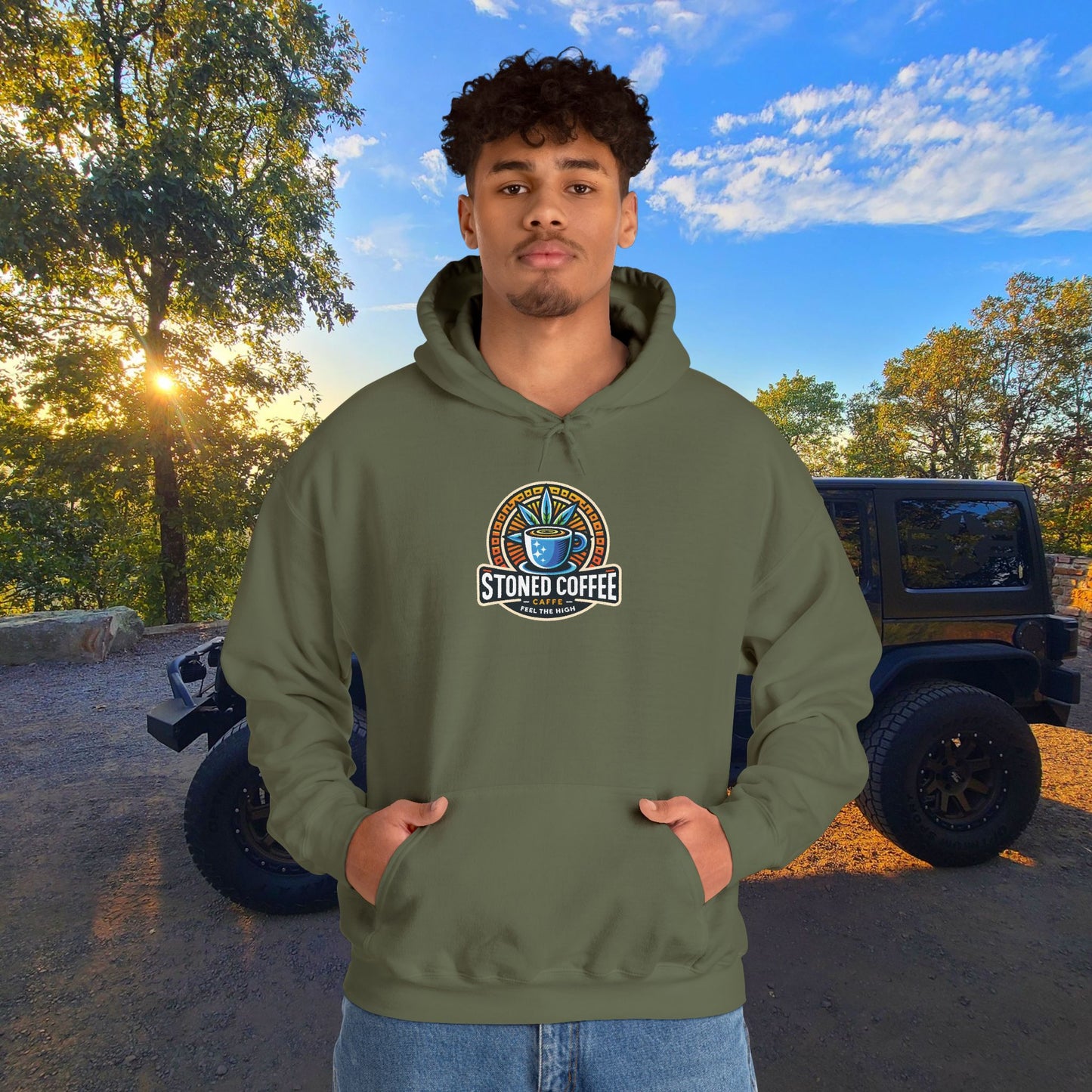 Hooded Sweatshirt Stoned Coffee Company Logo 4 Feel the High