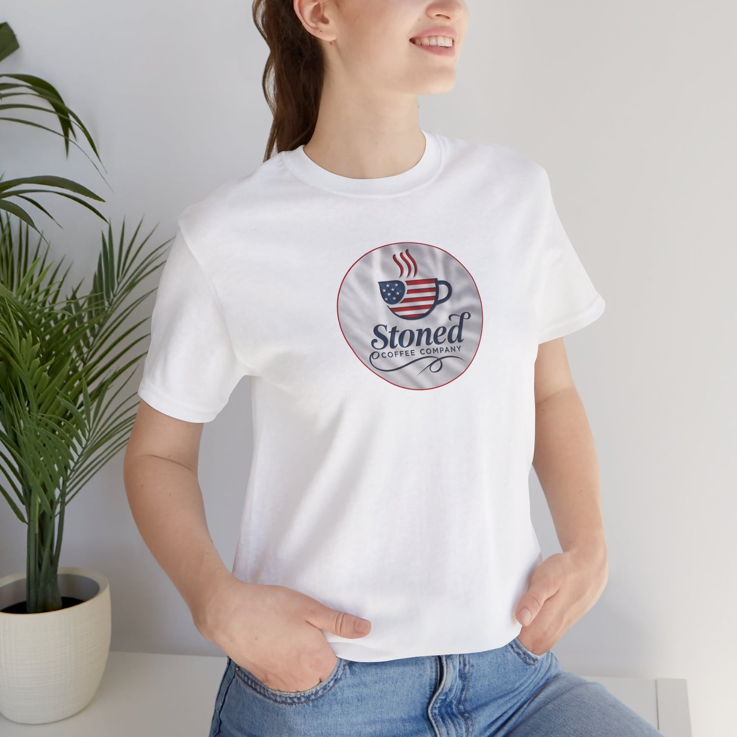 Stoned Coffee Unisex Tee - USA Flag Logo 1