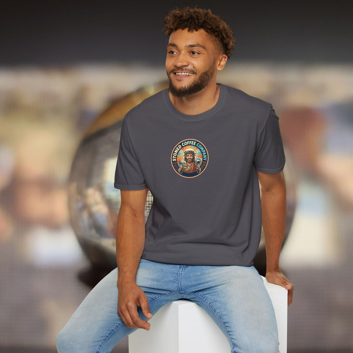 He Brewed the Coffee Christian T-Shirt — Faith & Coffee Back-Print