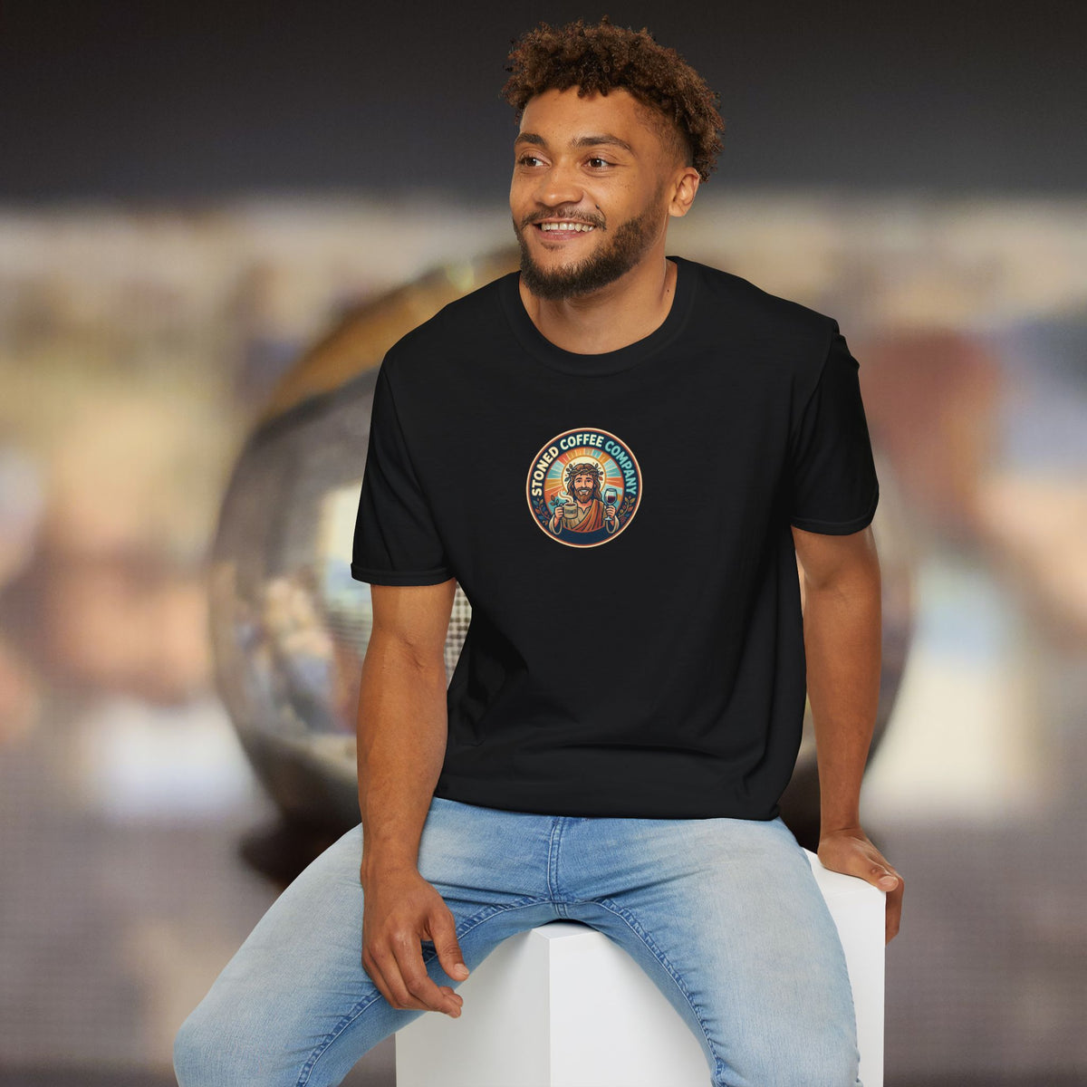 He Brewed the Coffee Christian T-Shirt — Faith & Coffee Back-Print