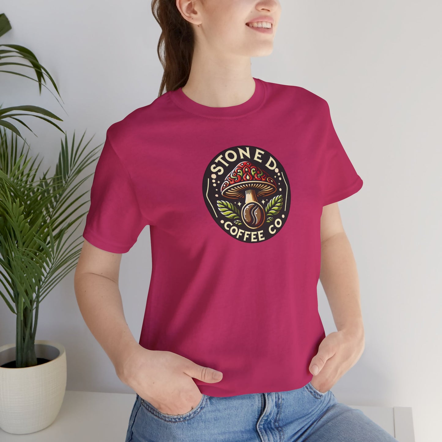 T-Shirt Stoned Coffee Company Mushroom Logo Unisex Jersey Short Sleeve Tee