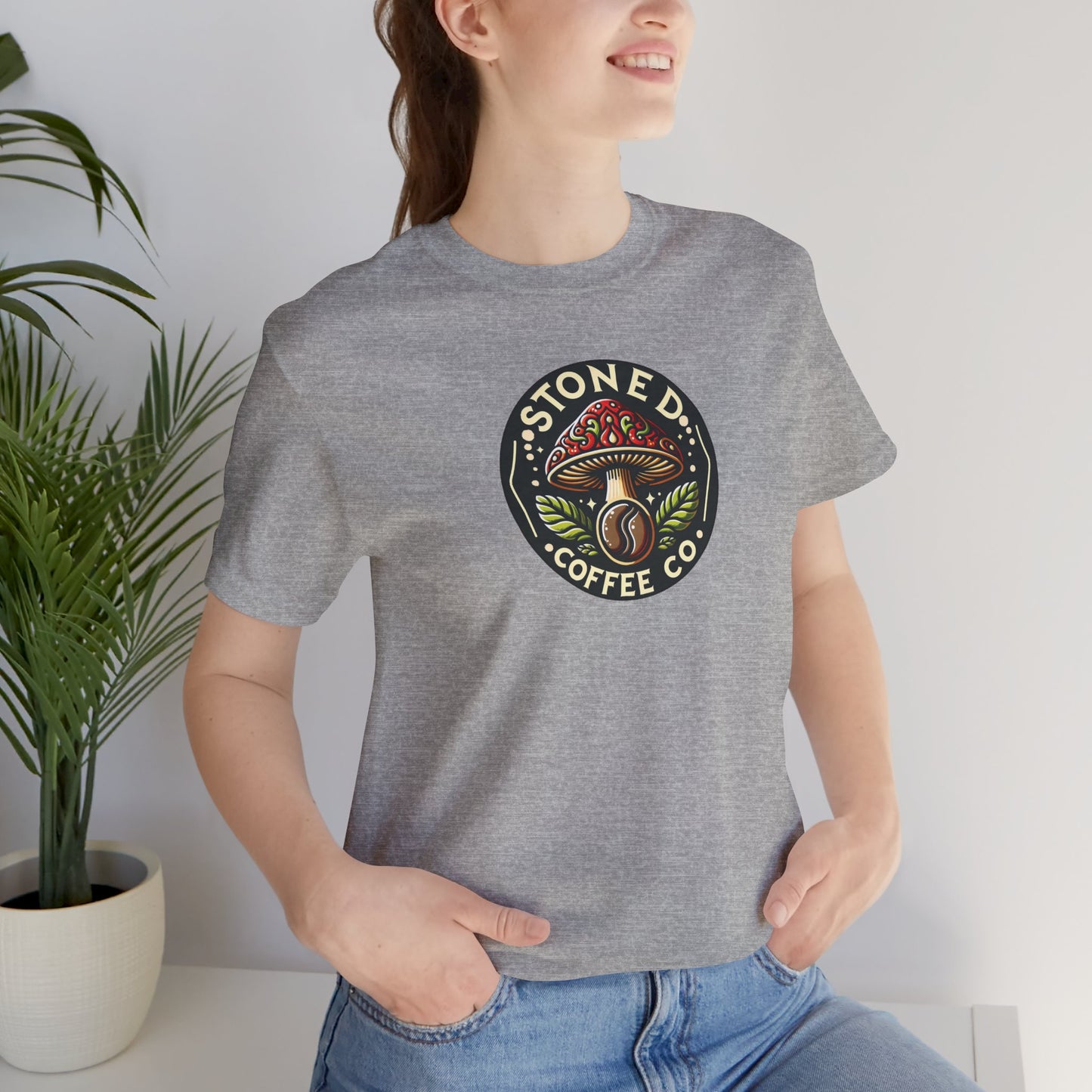 T-Shirt Stoned Coffee Company Mushroom Logo Unisex Jersey Short Sleeve Tee