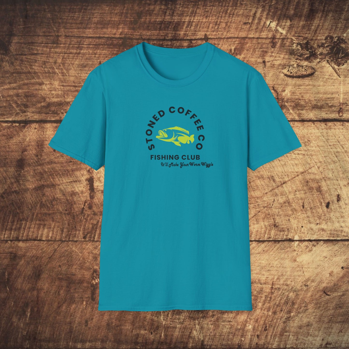 Fishing Club T-Shirt - Stoned Coffee Co Make Your Worm Wiggle Design