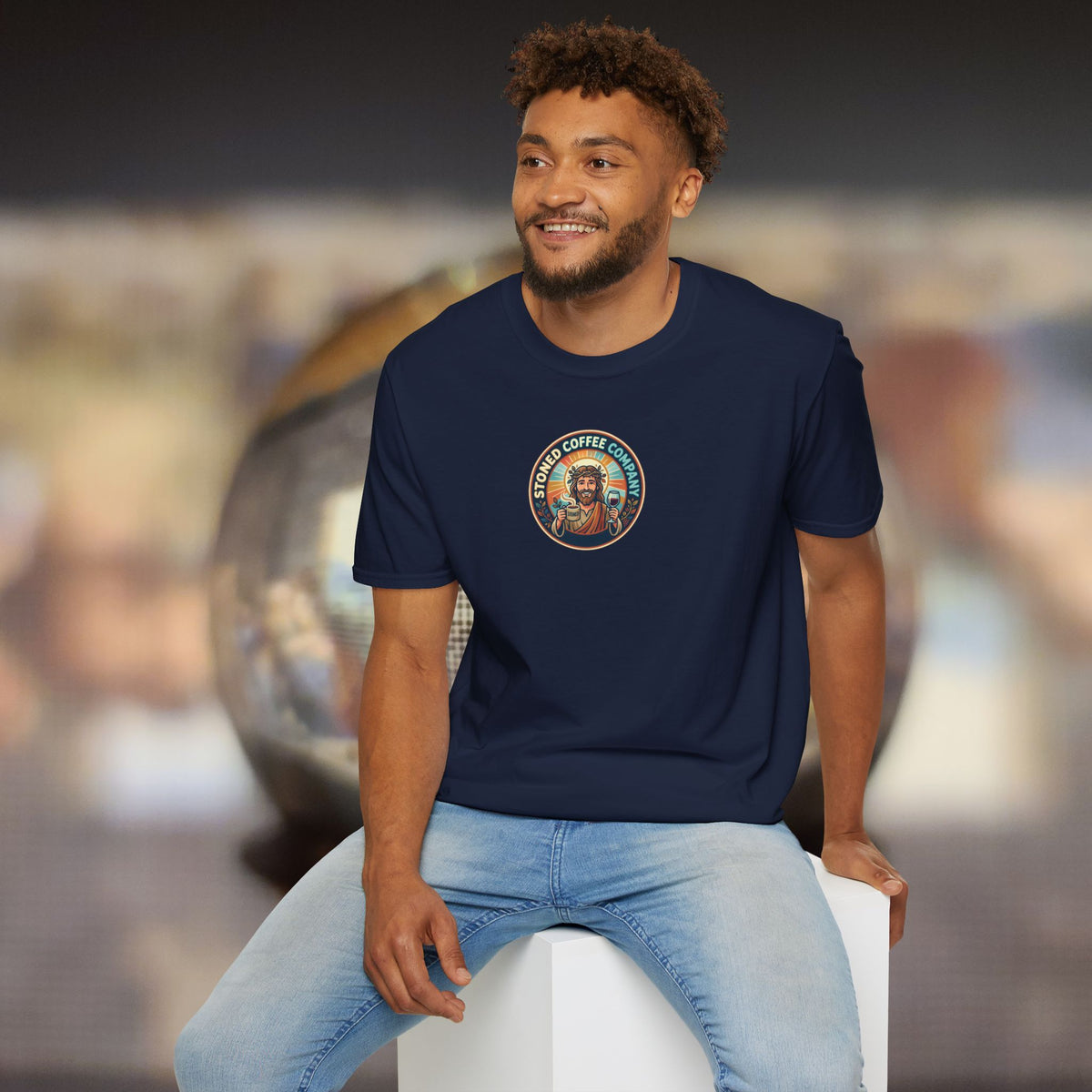 He Brewed the Coffee Christian T-Shirt — Faith & Coffee Back-Print