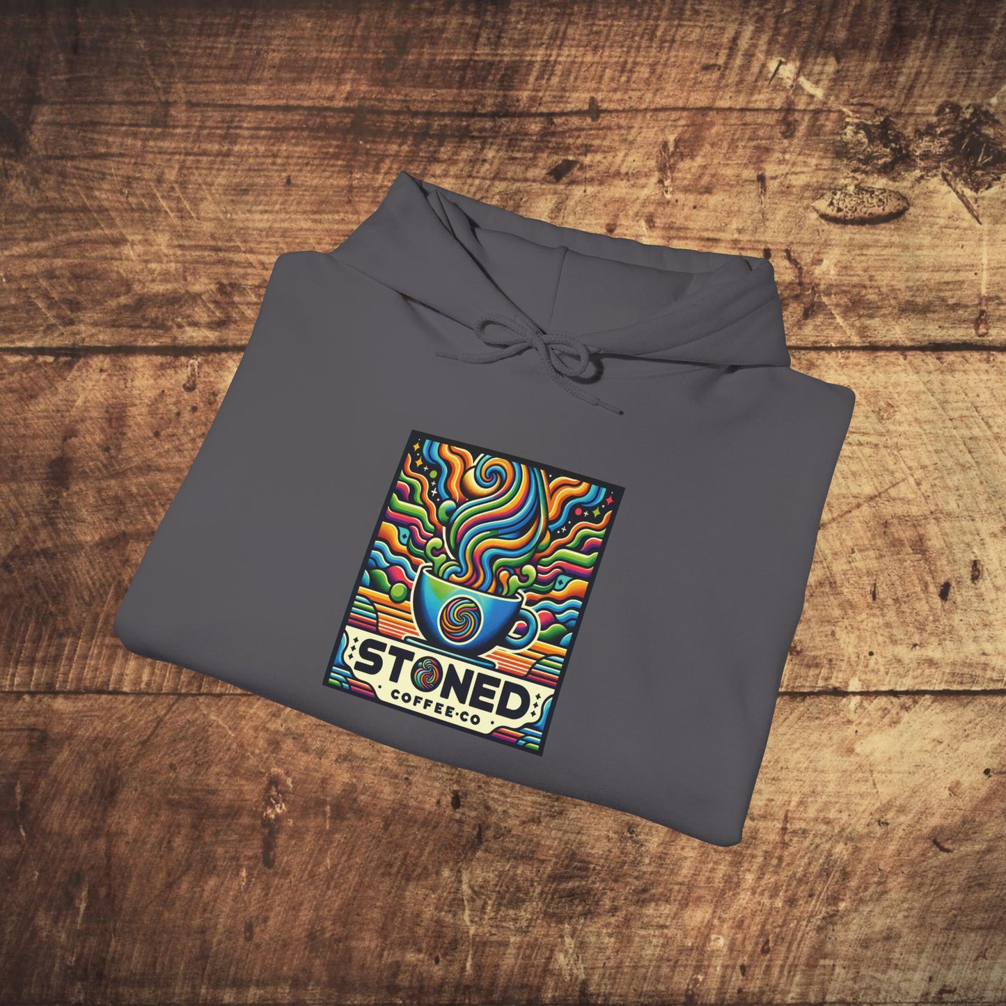 Hooded Sweatshirt Stoned Coffee Company Logo 6 Coffee Art