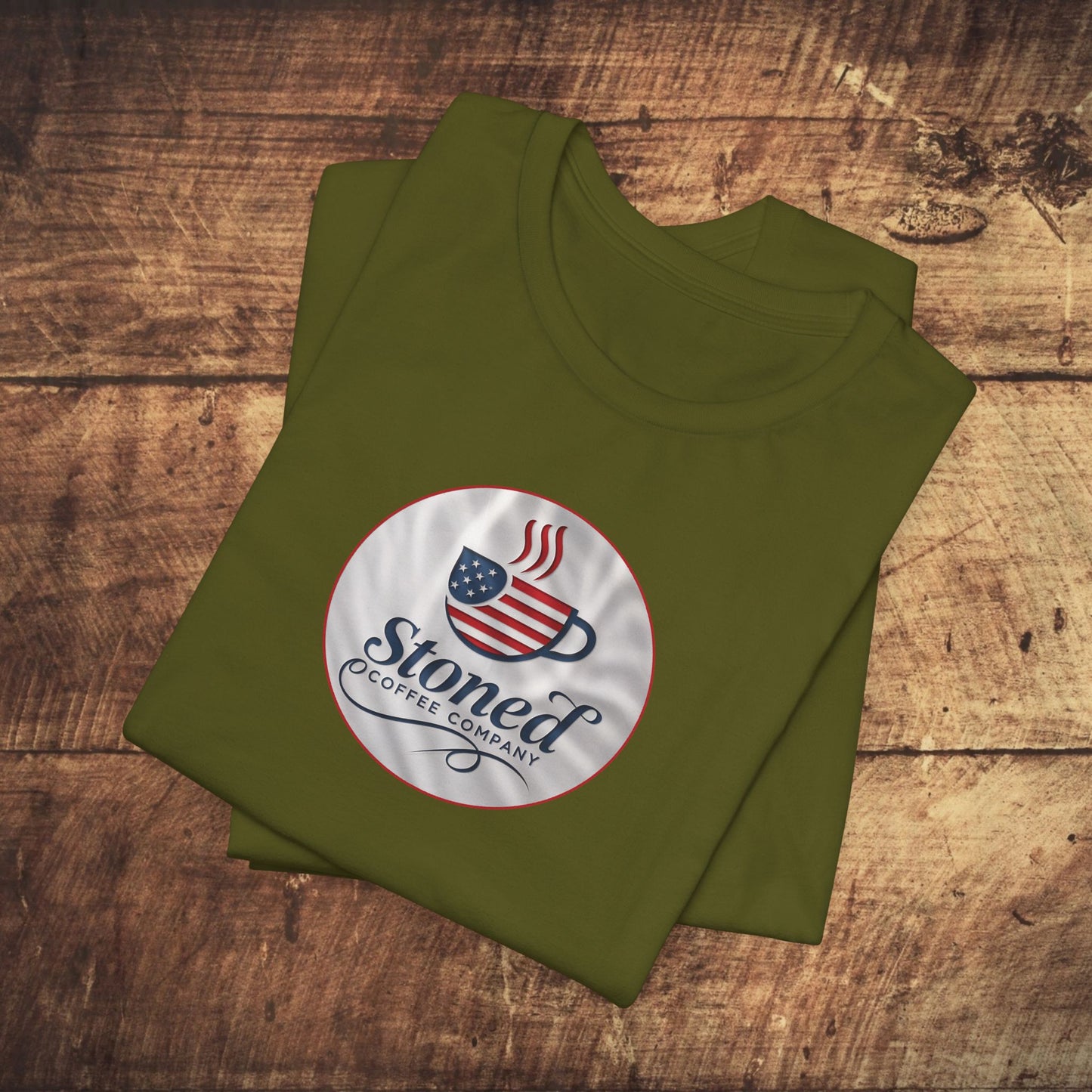 Stoned Coffee Unisex Tee - USA Flag Logo 1