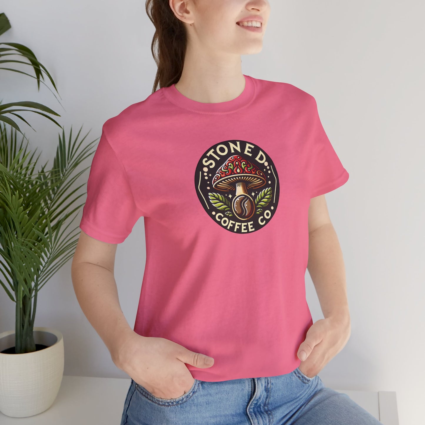 T-Shirt Stoned Coffee Company Mushroom Logo Unisex Jersey Short Sleeve Tee