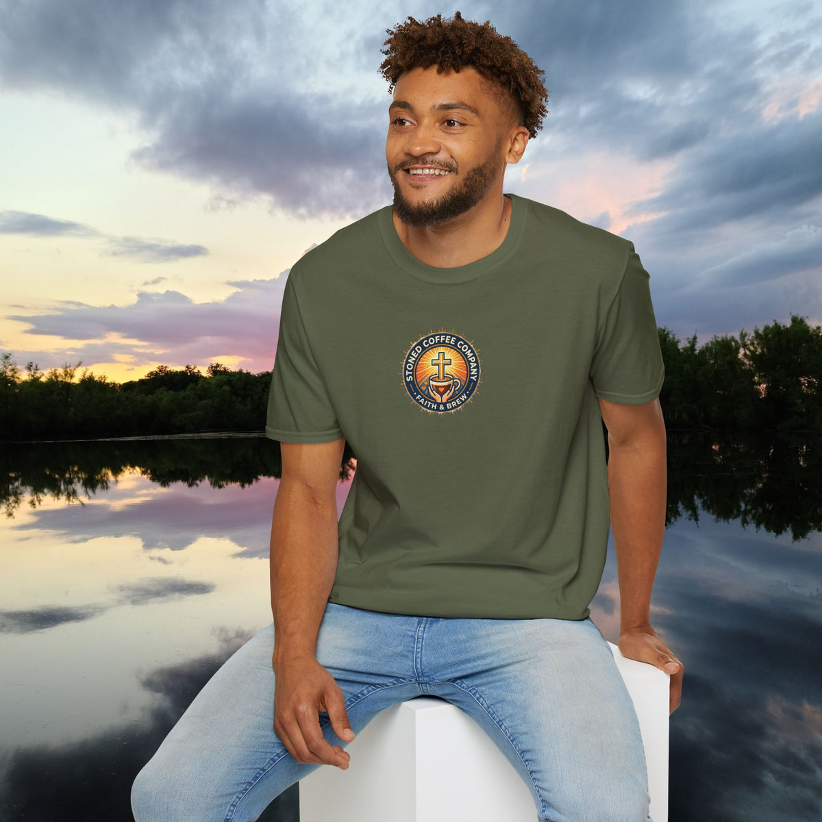Stoned Coffee Company 'Drink Your Coffee and Pray for Others' T-Shirt