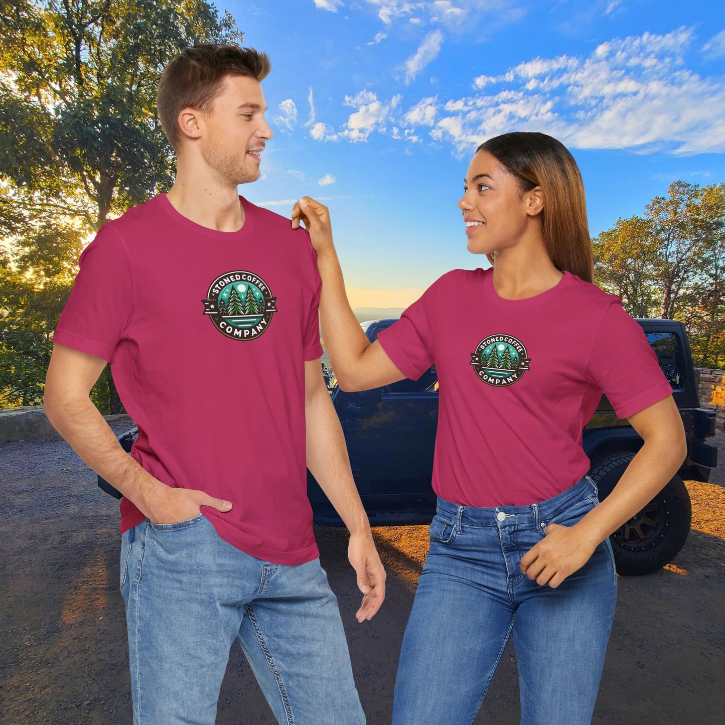 T-Shirt Stoned Coffee Company Pine Tree Mountain Unisex Jersey